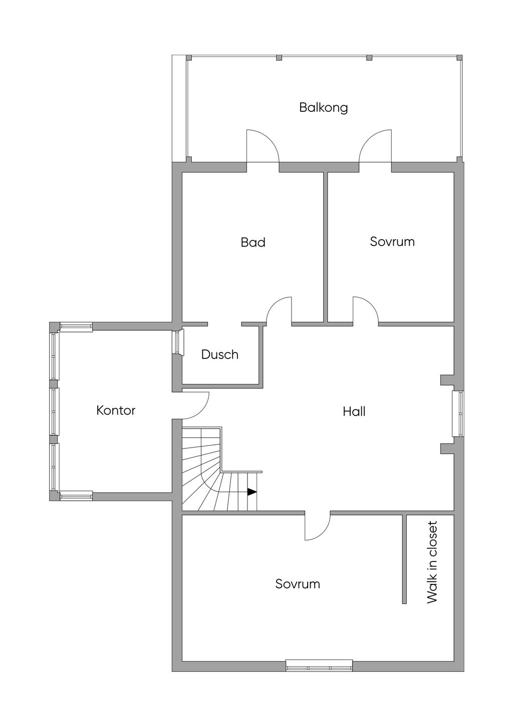 Planlösning övre plan