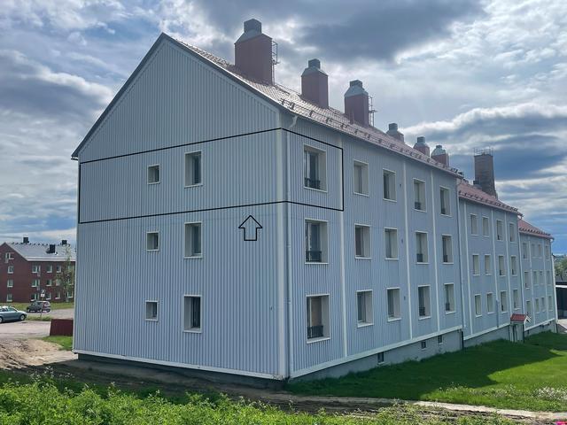 Huset utvändigt (Lgh. är markerad)