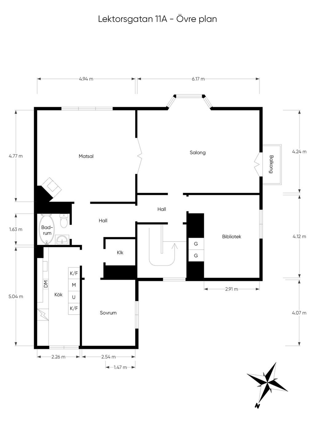 Planritning övervåning