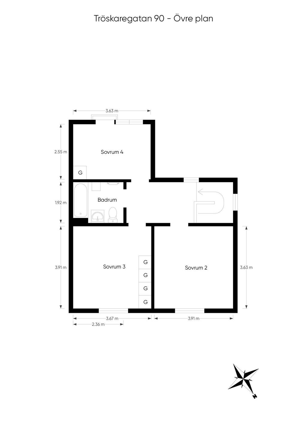 Planritning övervåning