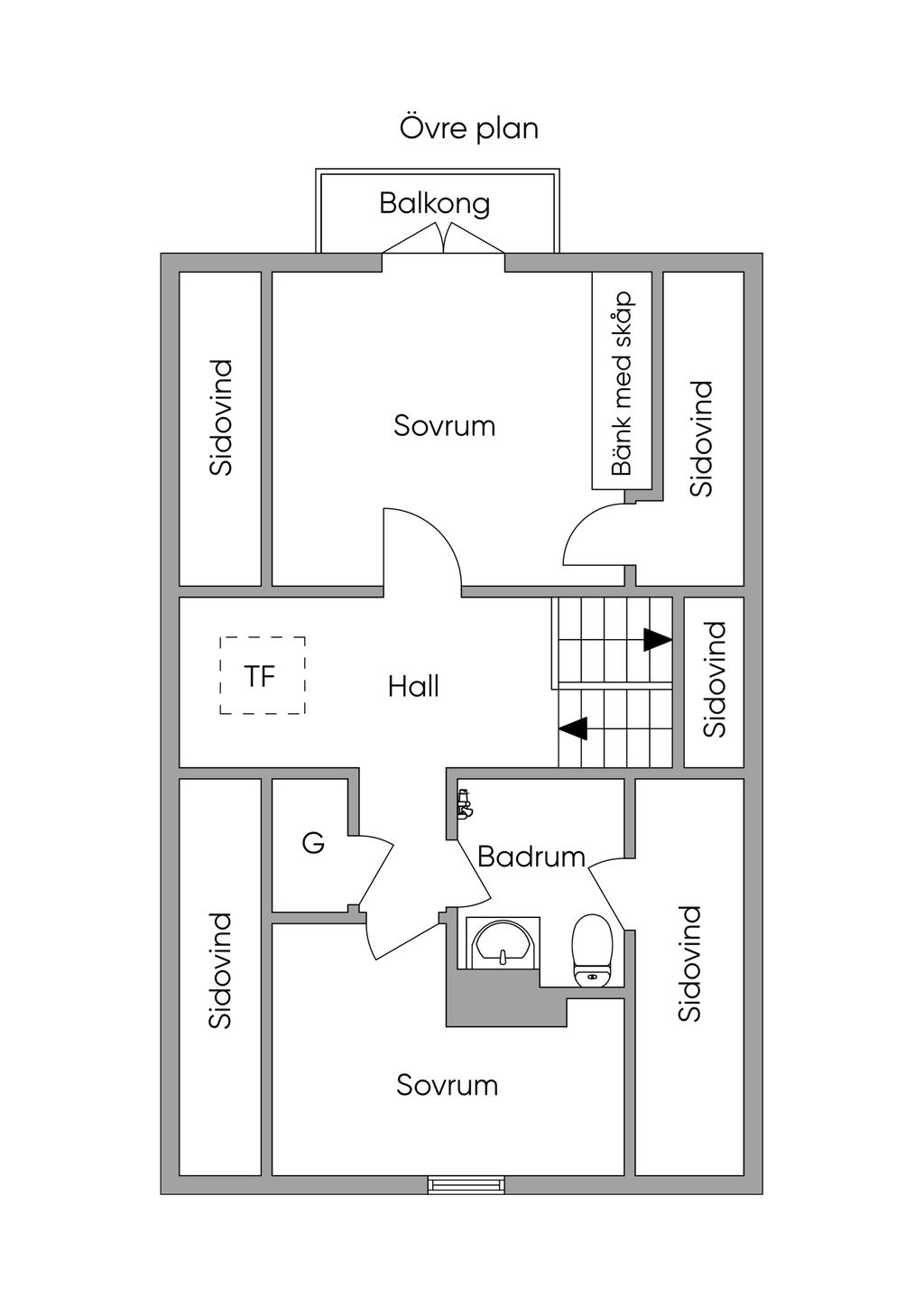 Planlösning Övre plan