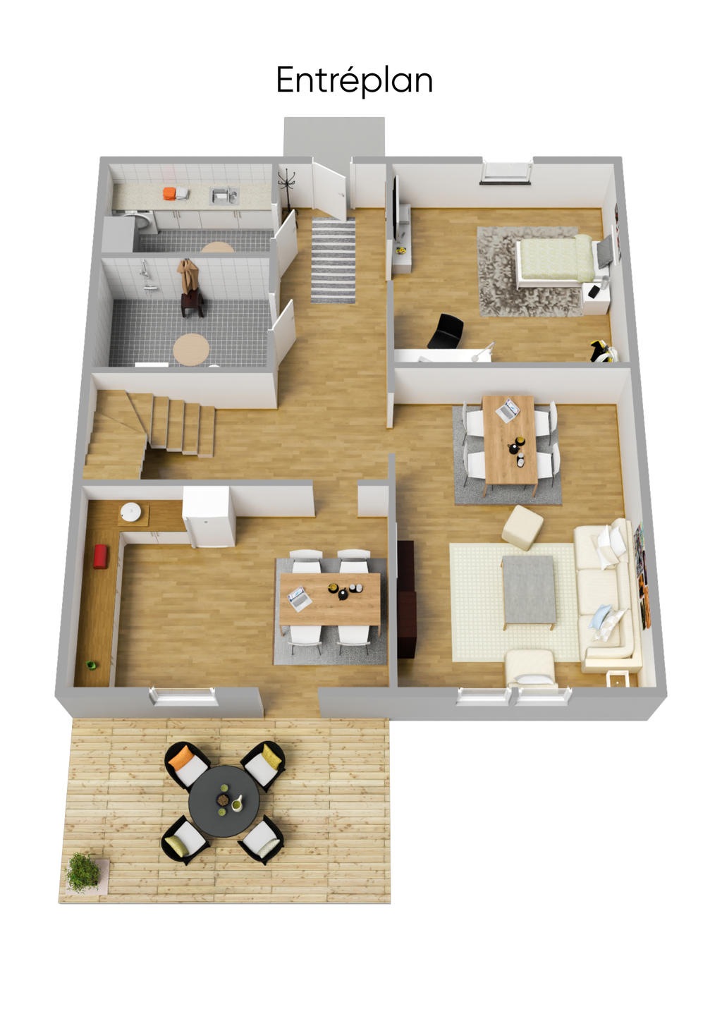 Planritning 3 d entréplan