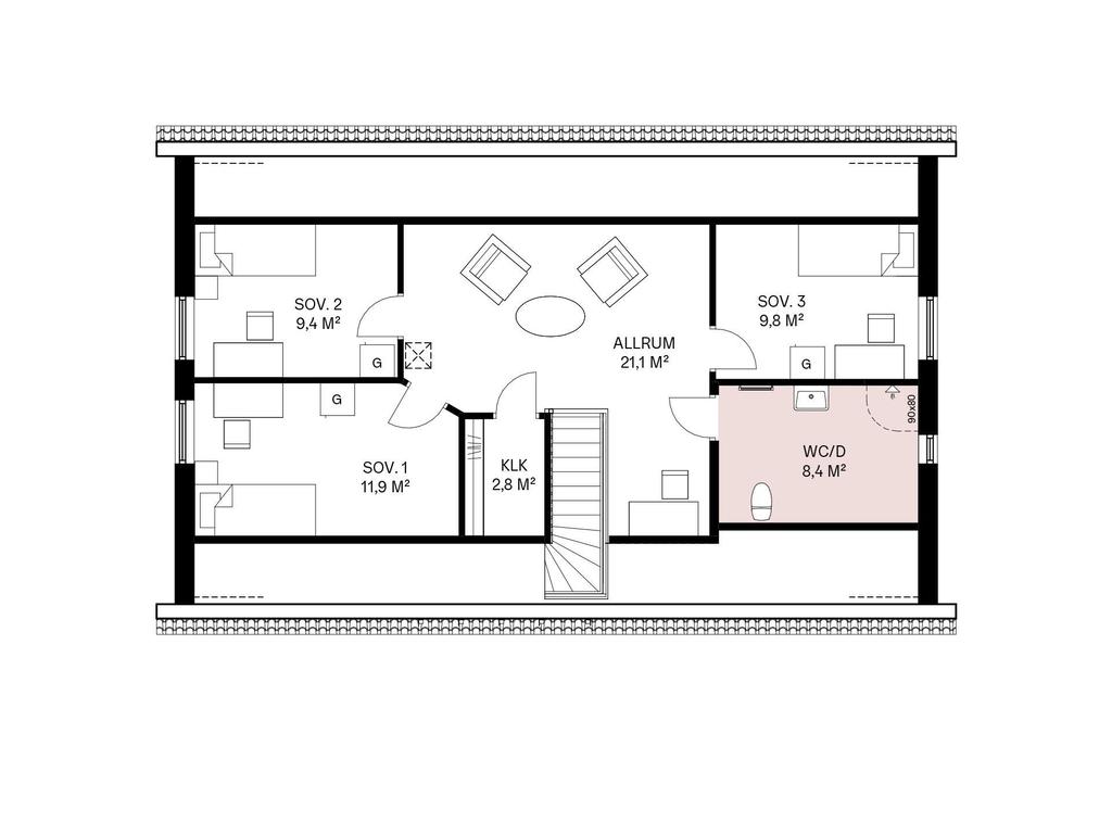 Inredd övervåning (Oinredd är inkluderad i kalkyl)