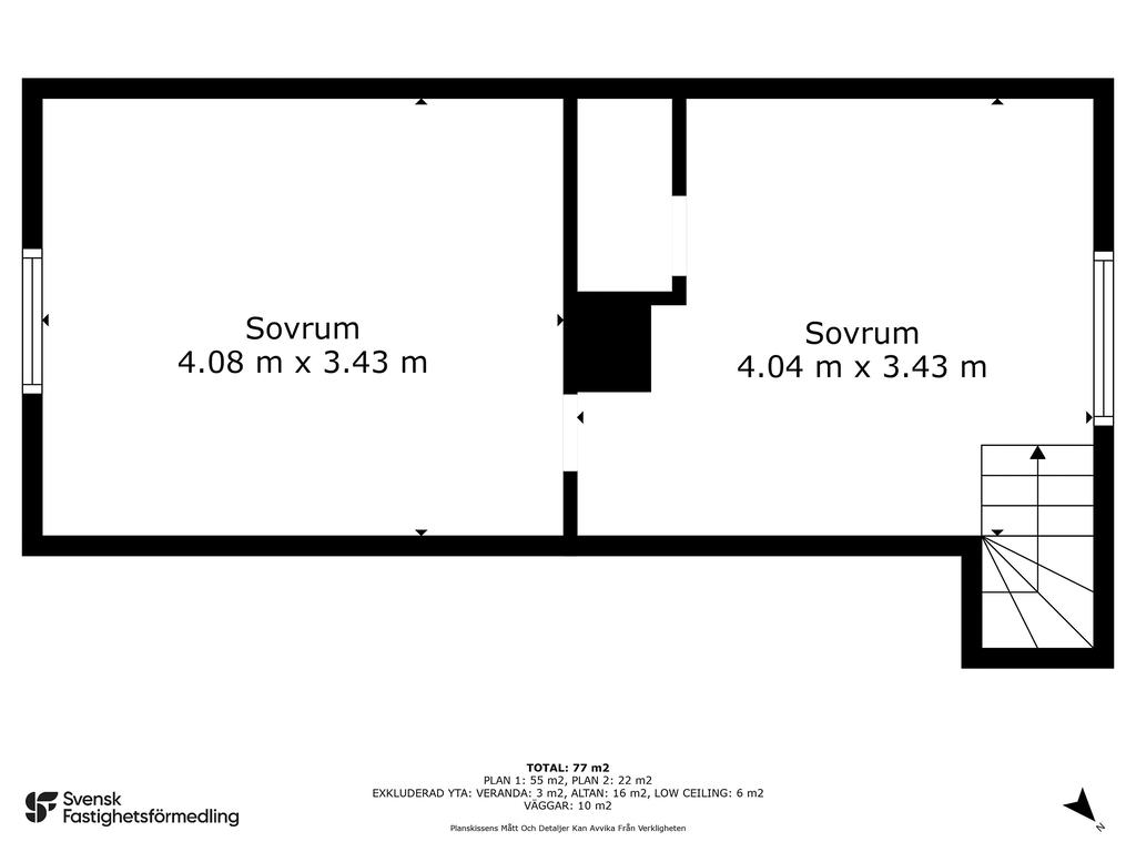 Planritning övre plan