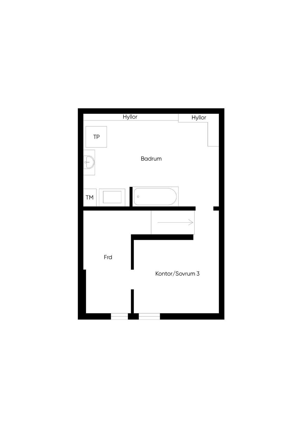Planlösning nedre plan