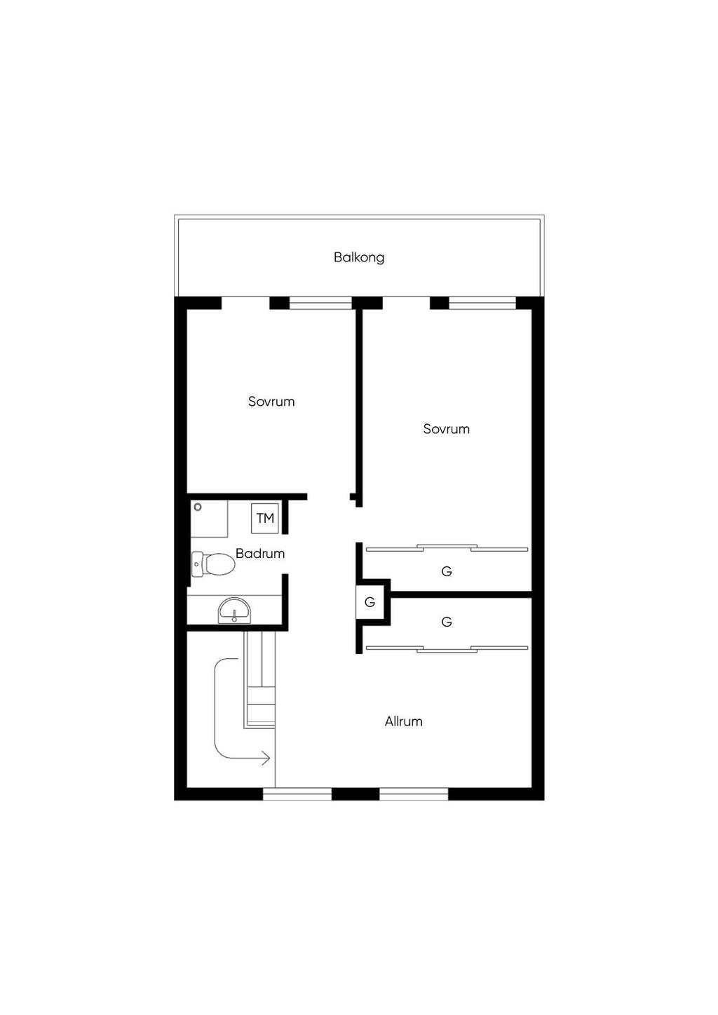 Planlösning - Övre plan