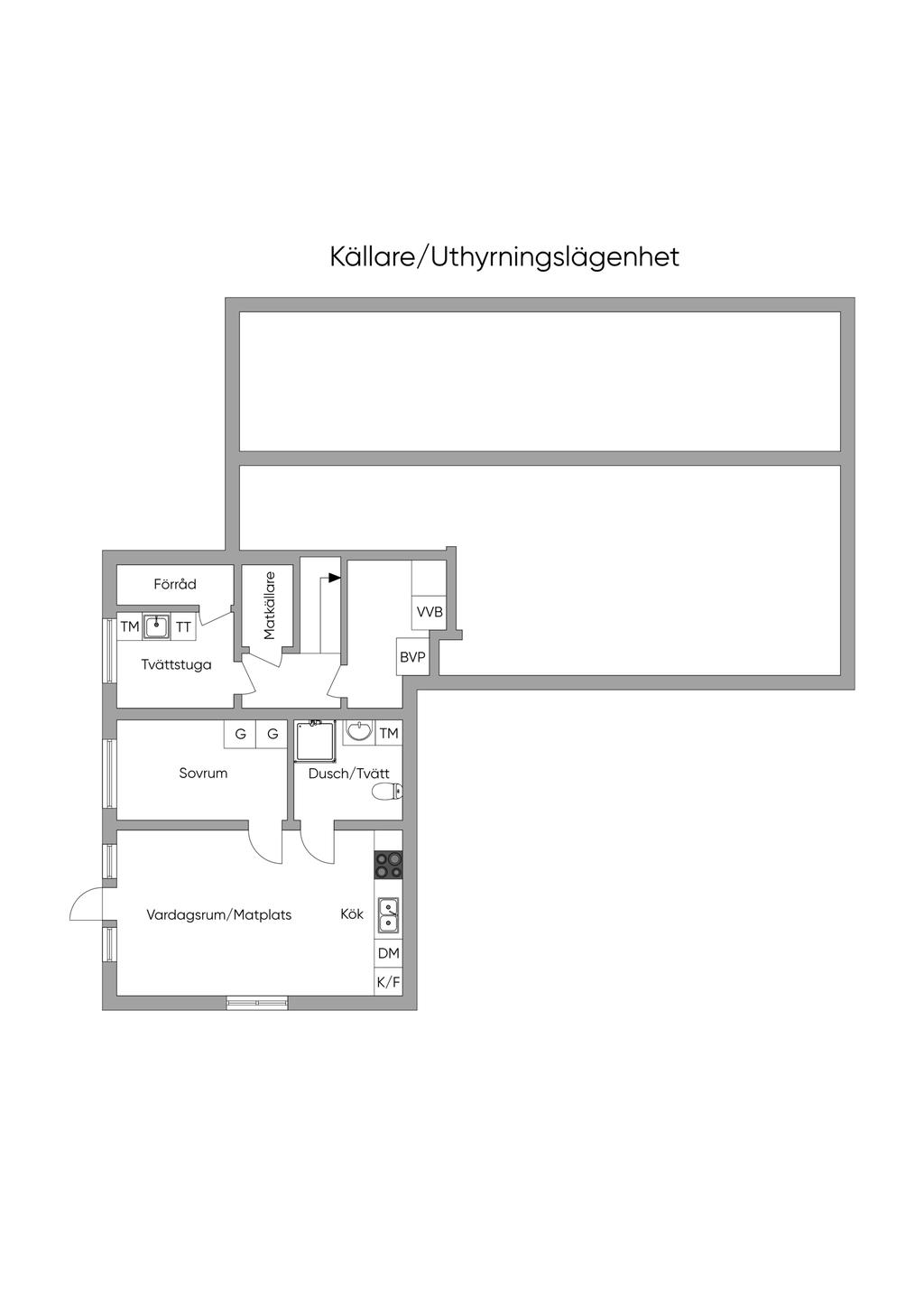 Källare och uthyrningslägenhet