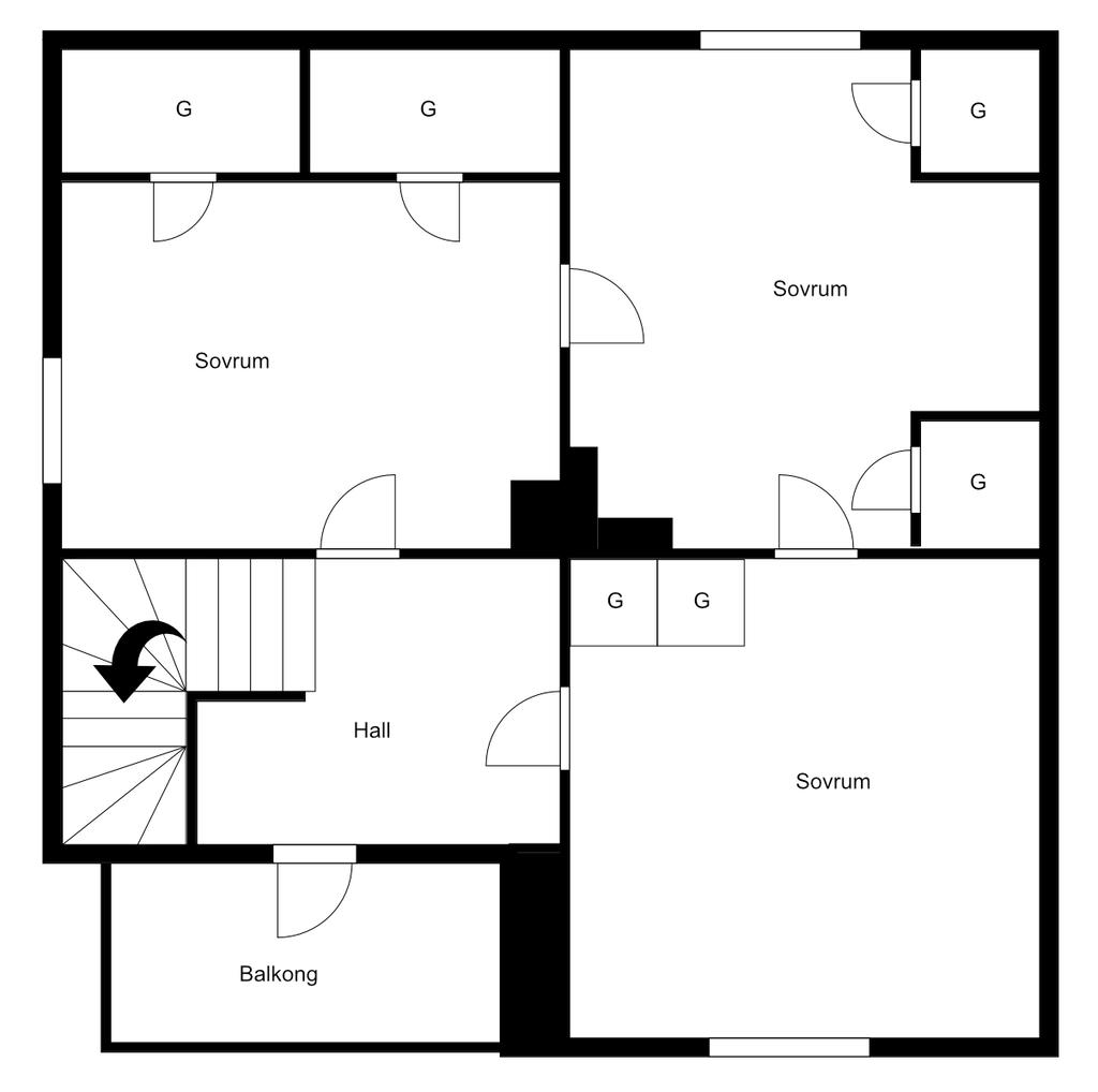 Planlösning övre plan