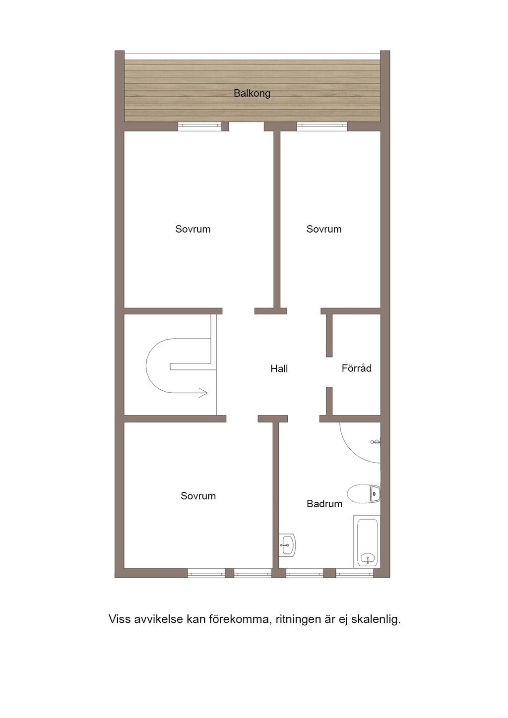 Planlösning övre plan Bygränsvägen