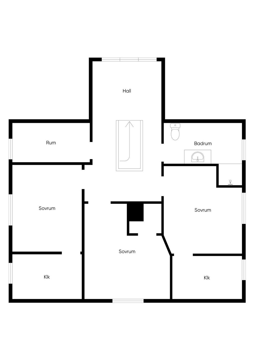 Planlösning övre plan 