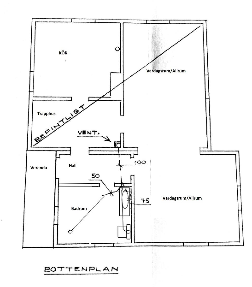 Skiss bottenplan/entréplan.
Avvikelser kan förekomma