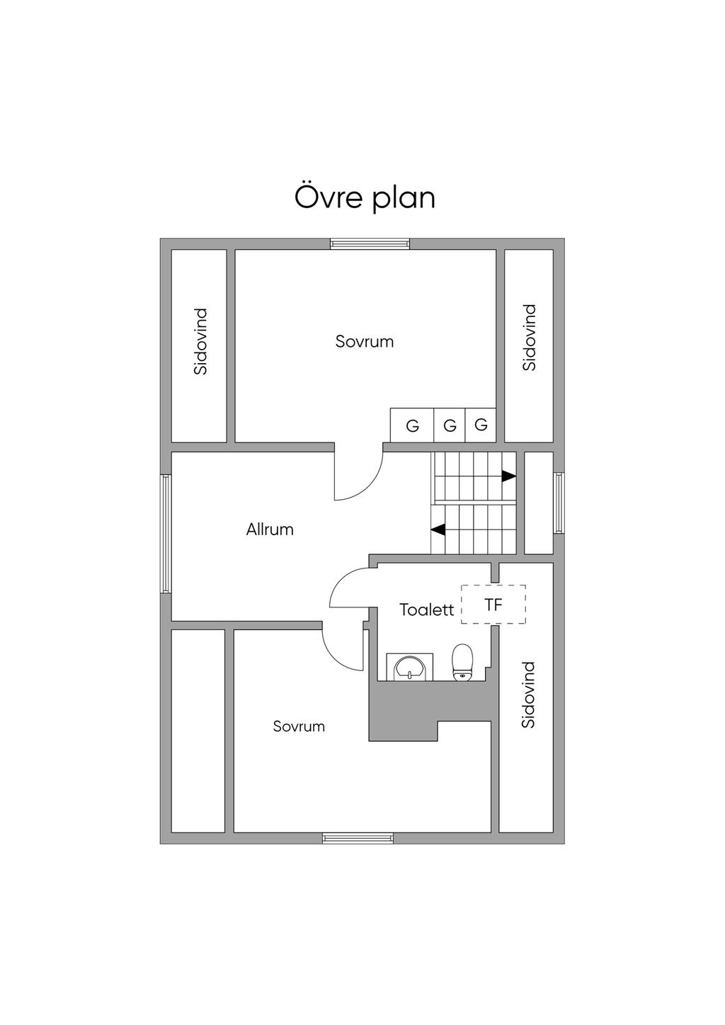 Planlösning Övre plan