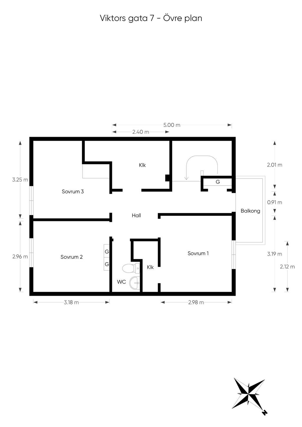 Planritning övervåning