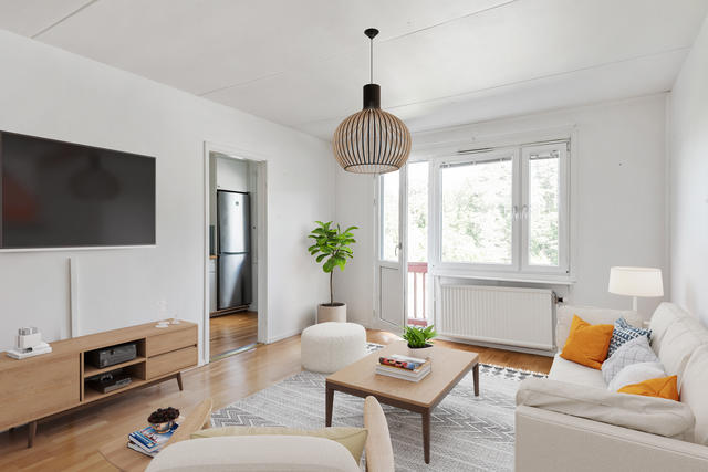 Vardagsrum, digital möblering