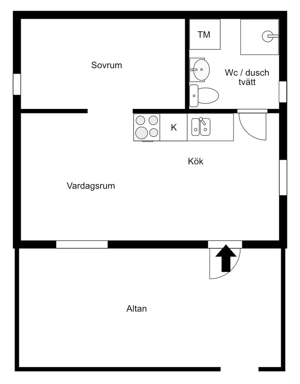 Planlösning gäststuga