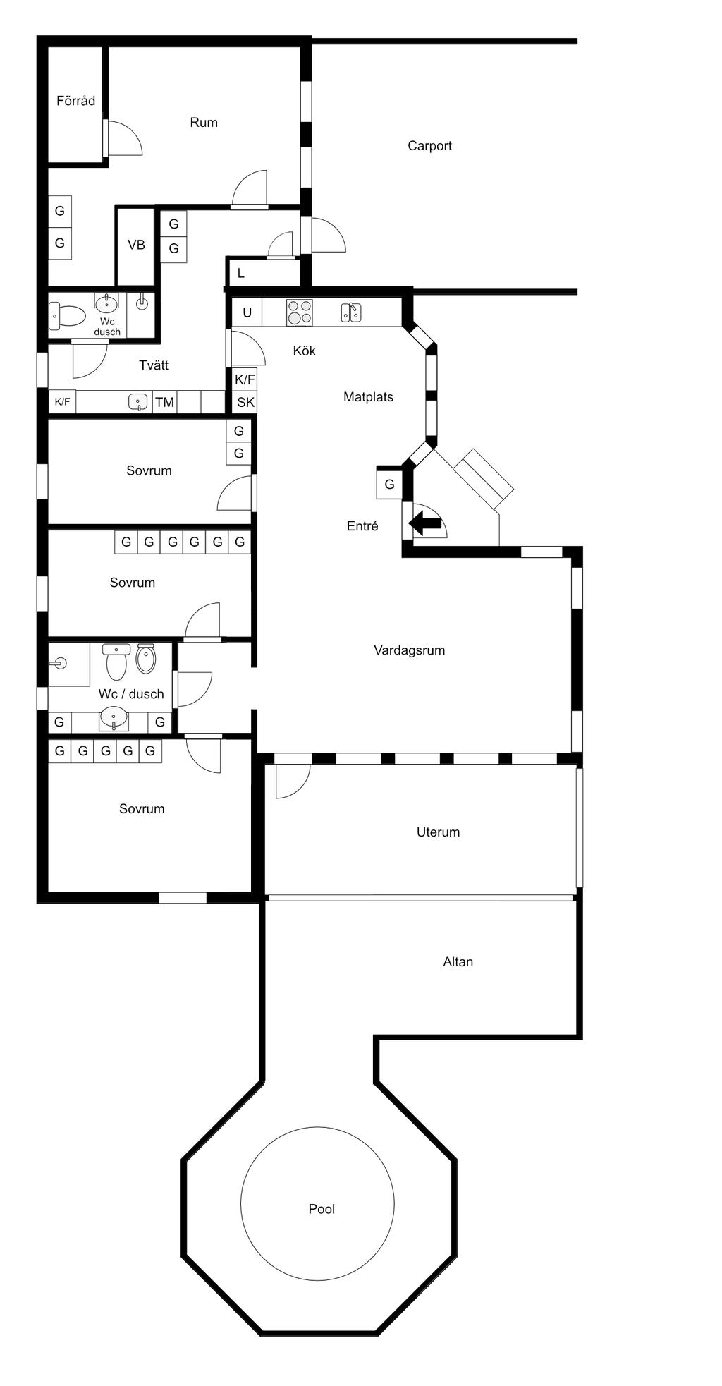 Planlösning villan