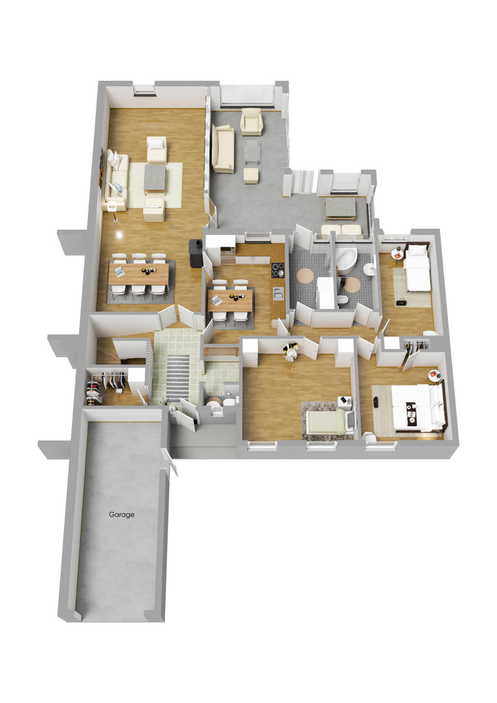 Planlösning entréplan 3D