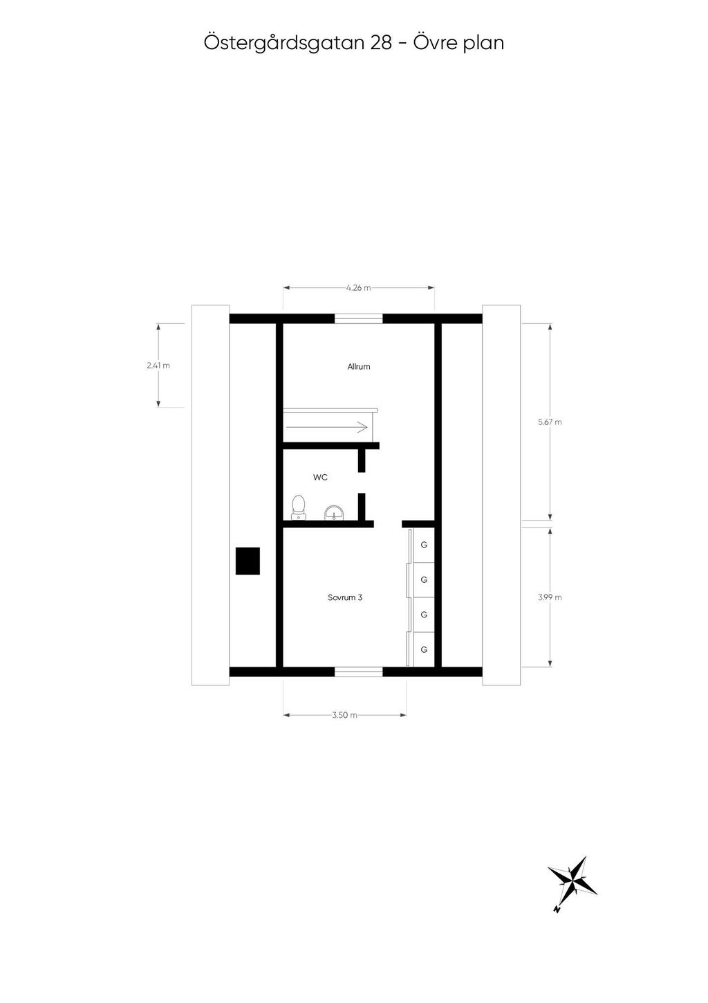 Planritning övervåning