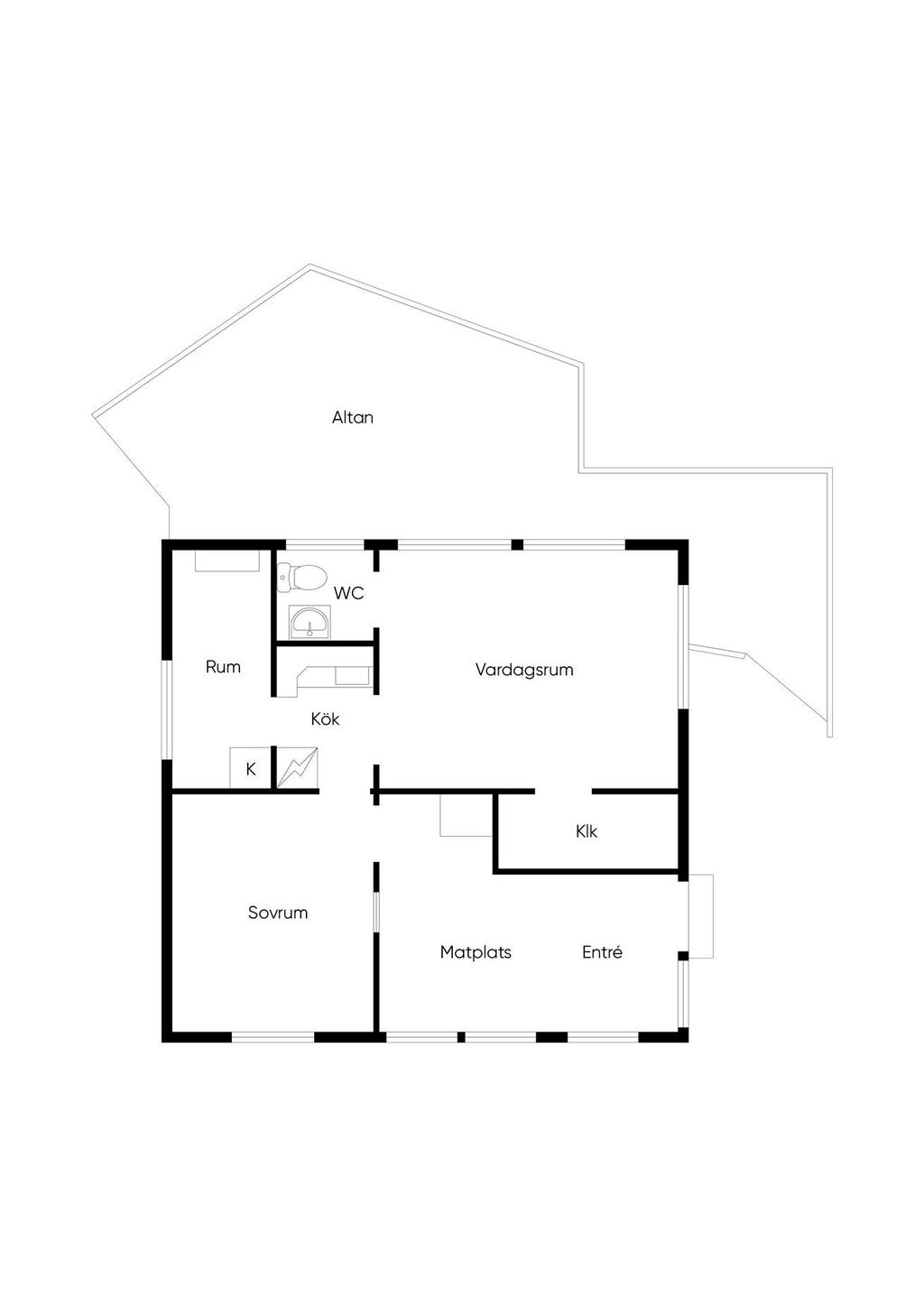 Planritning gästhus 