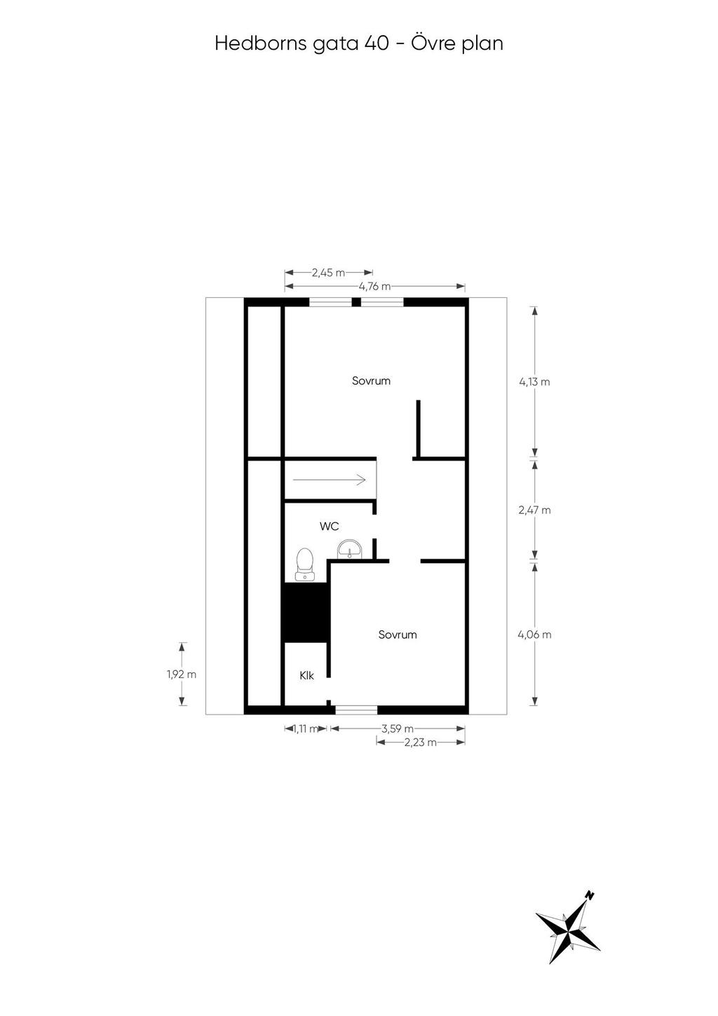 Planritning övervåning 