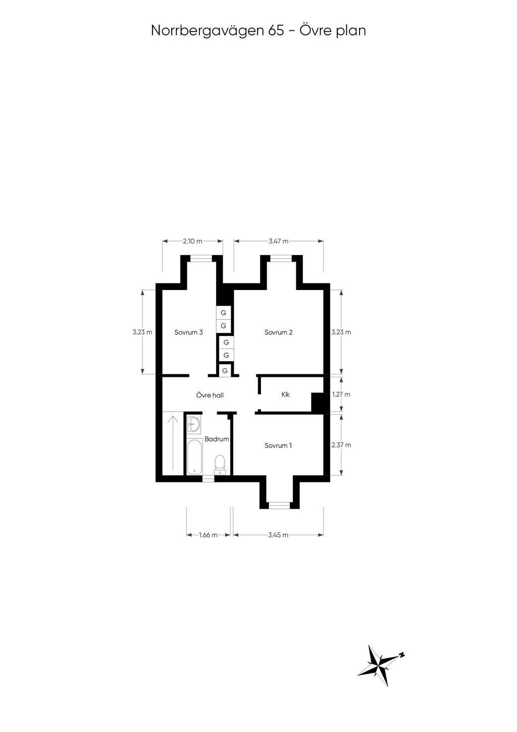 Planritning övervåning 