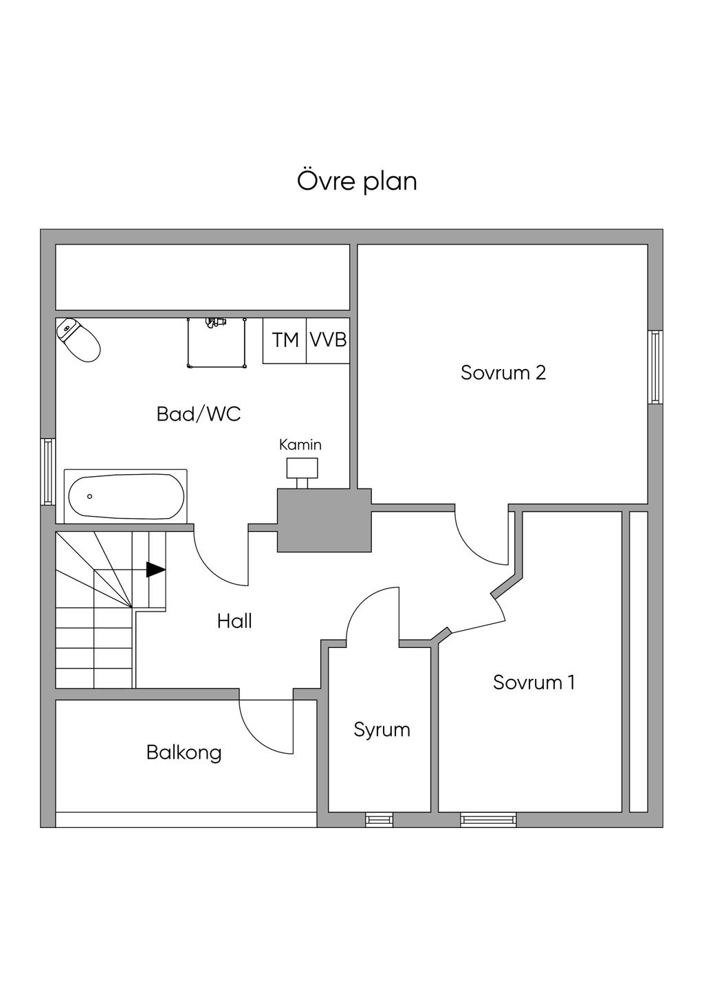 Planlösning övre plan