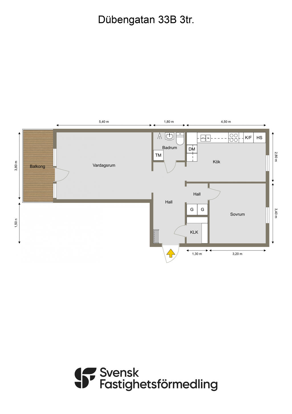 Dübengatan 33B 3tr. - 2D-RITNING