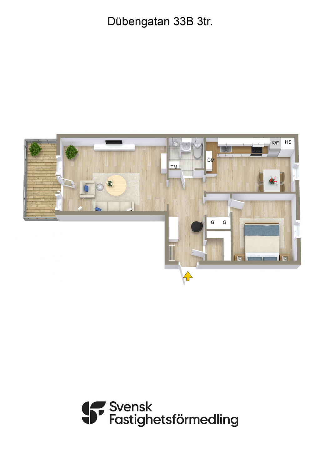 Dübengatan 33B 3tr. - 3D-RITNING