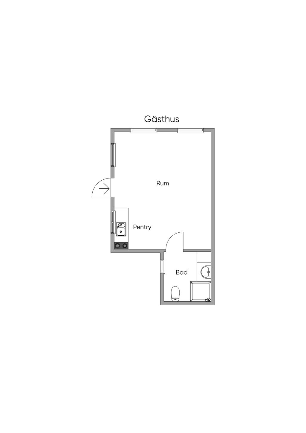 Planritning gästhus