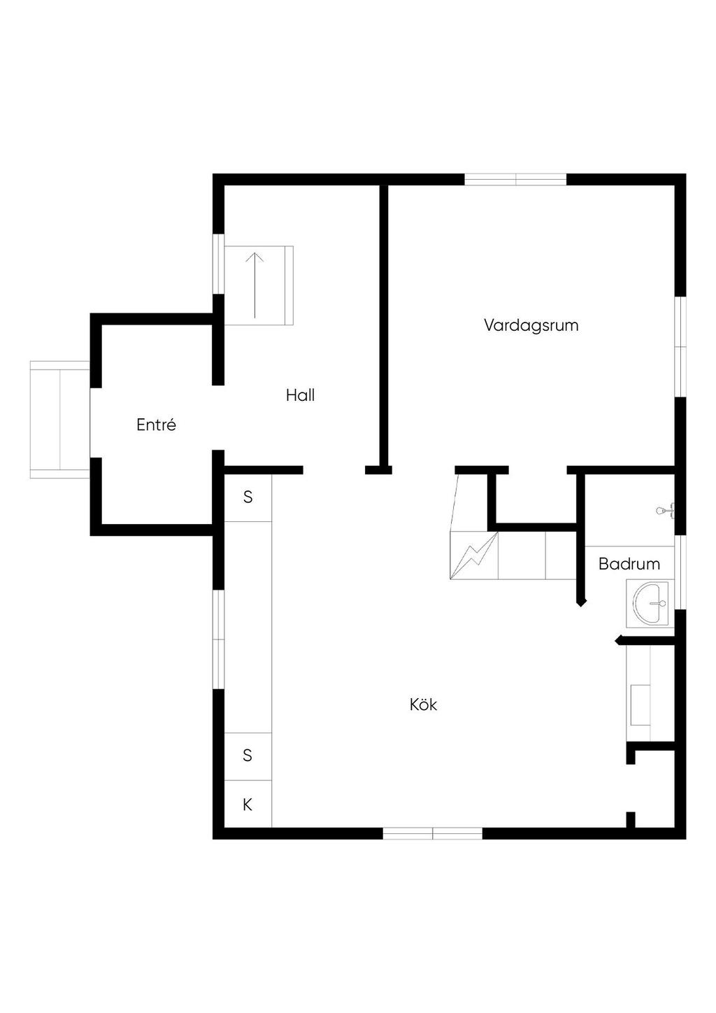 Planritning nedre plan 