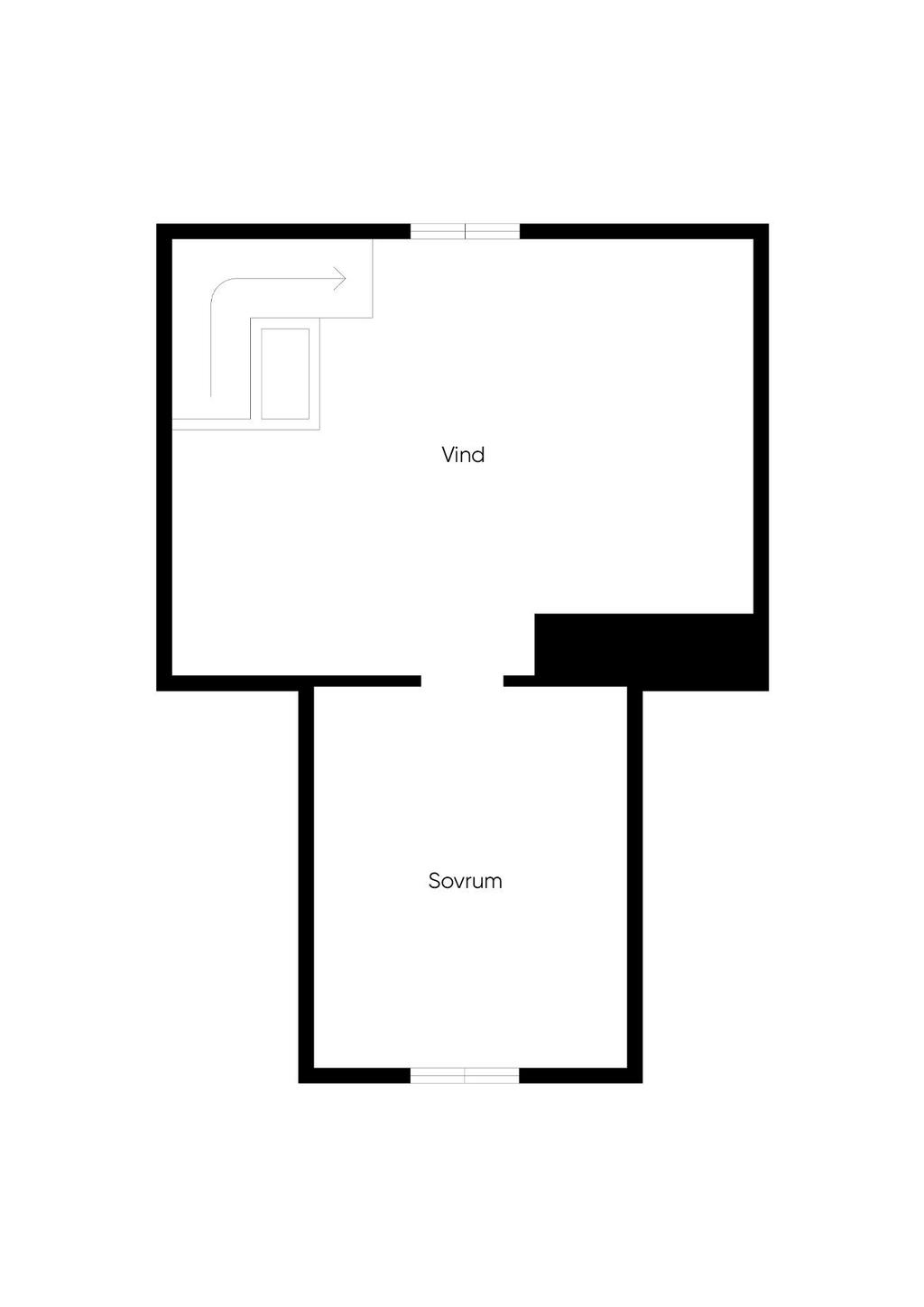 Planritning övre plan 