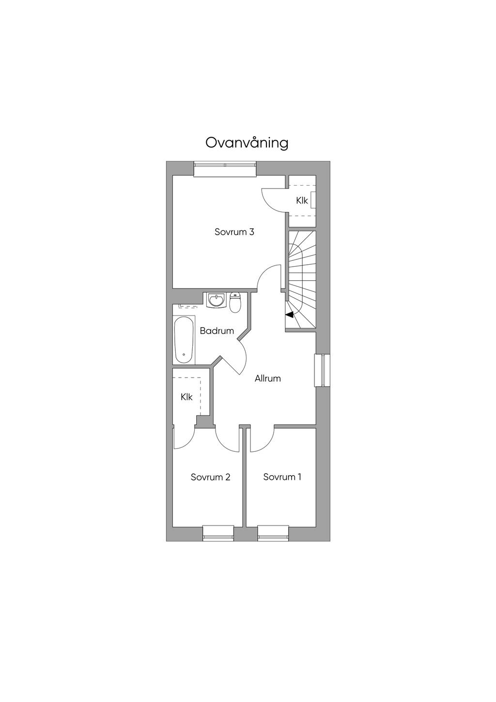Planlösning ovanvåning