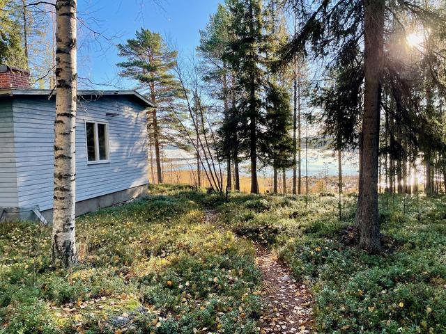 Paksuniemivägen 526 med äldre stuga och sjöutsikt