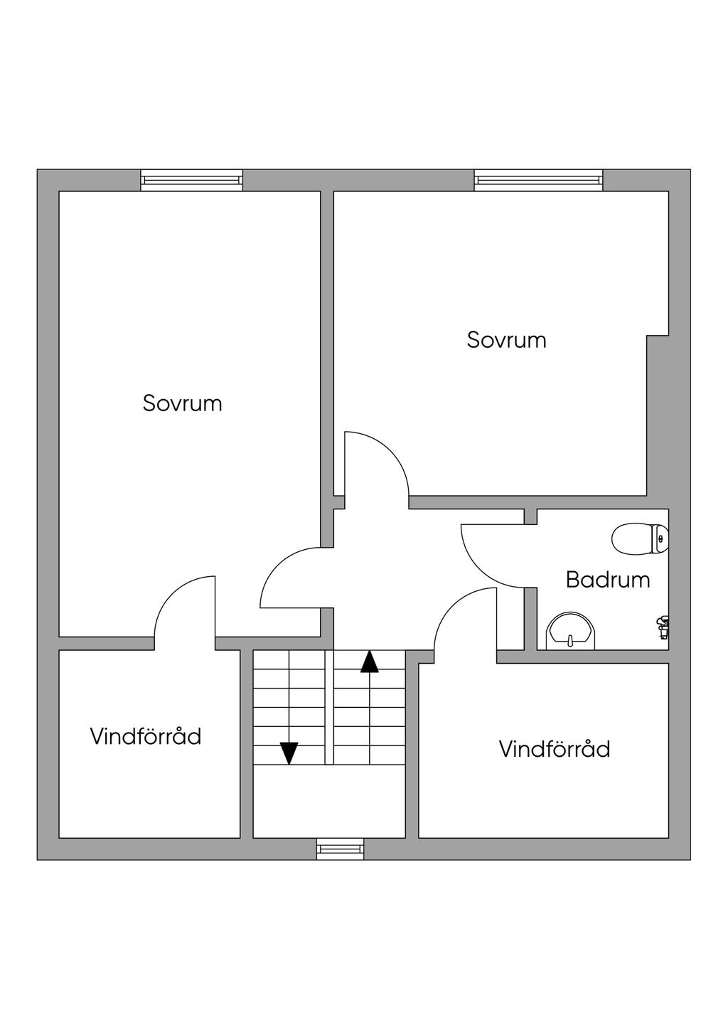 Planlösning Övre plan