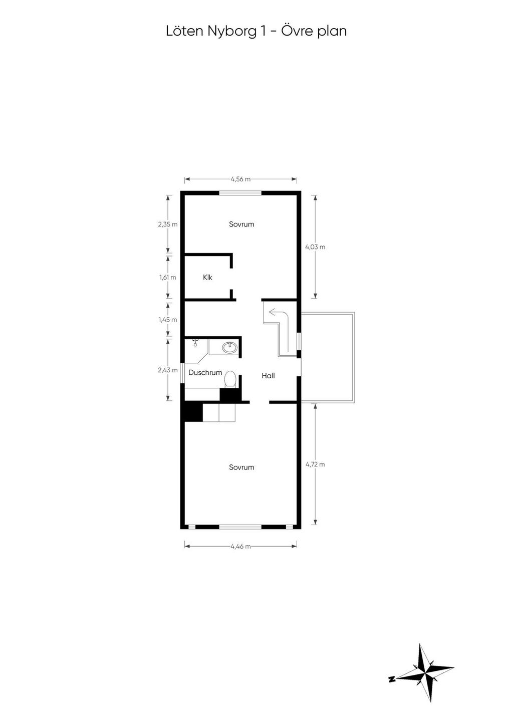 Planritning övervåning