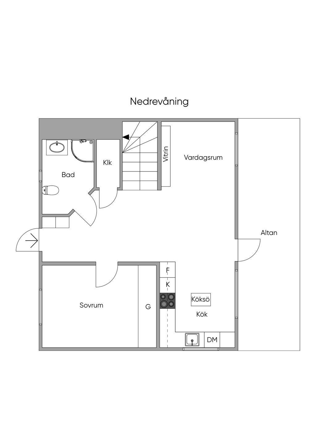 Planlösning nedervåning