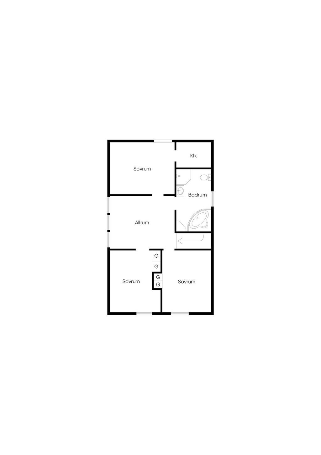 Planritning övre plan