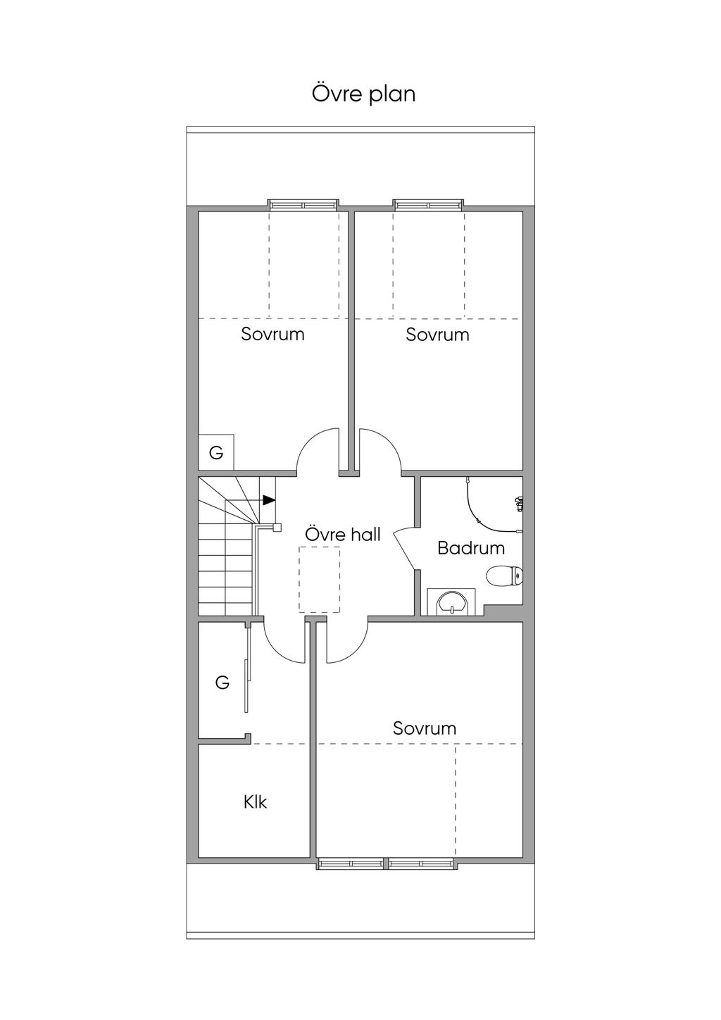 Planlösning övre plan
