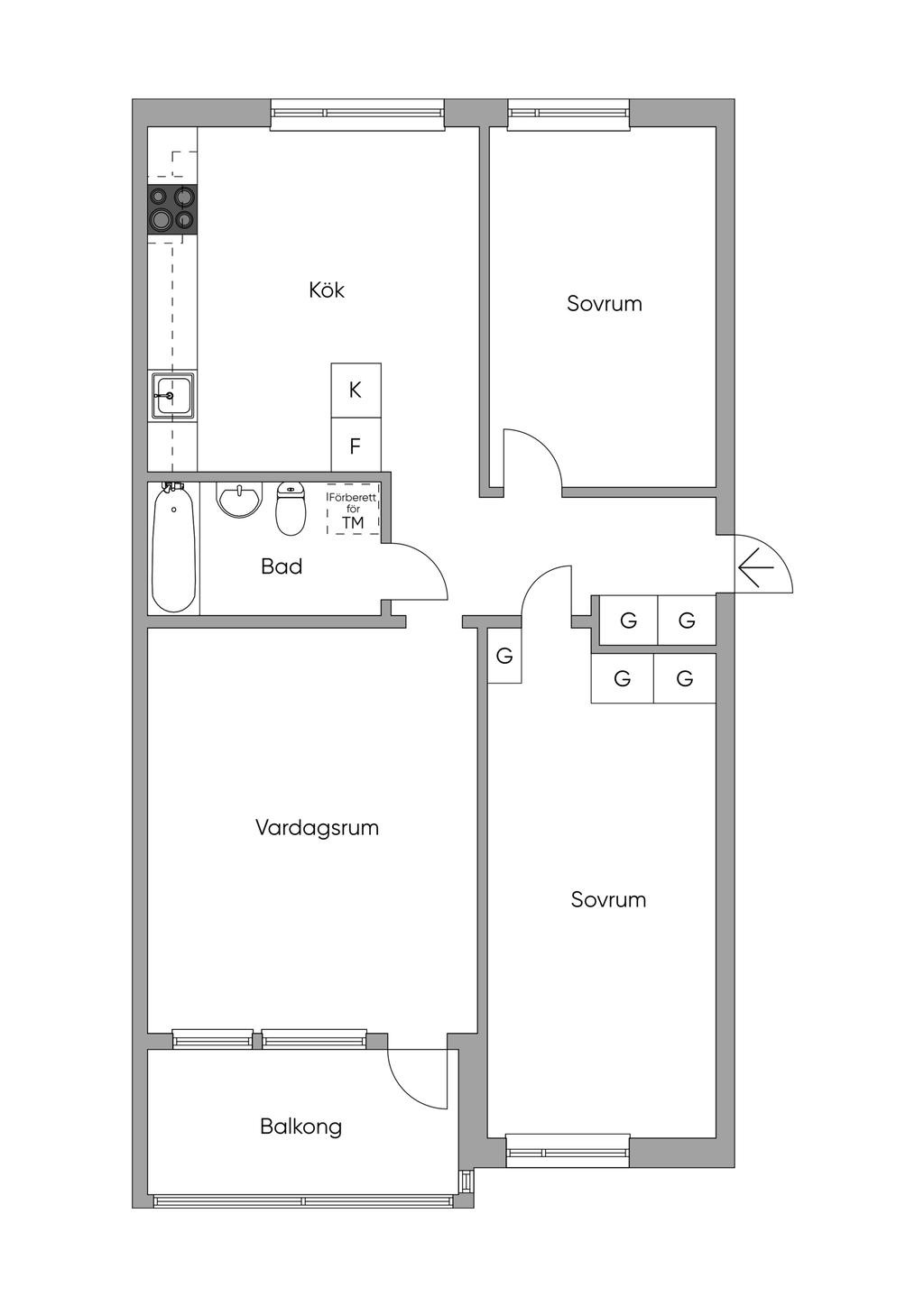 Planlösning. 