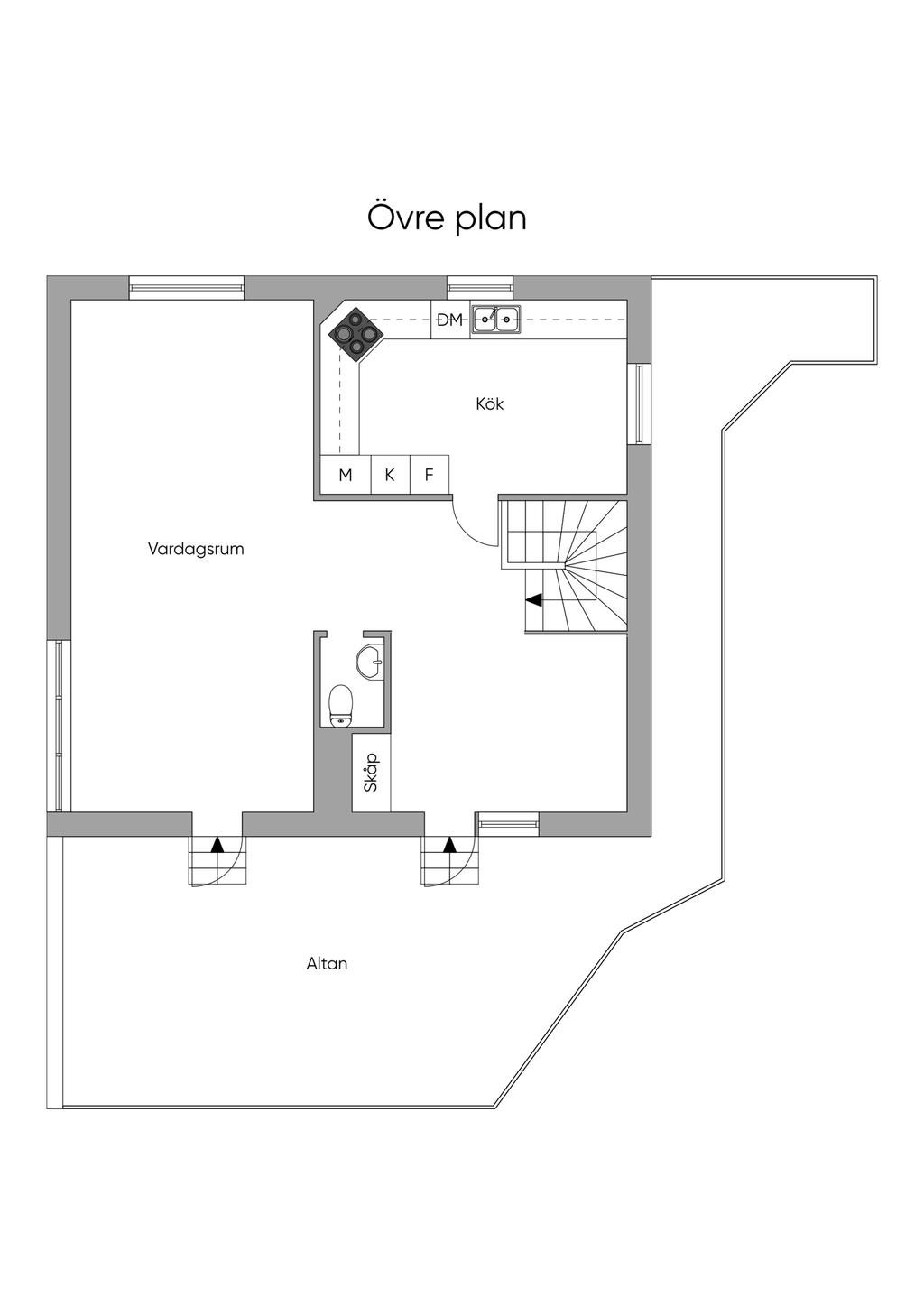 Planlösning övre plan