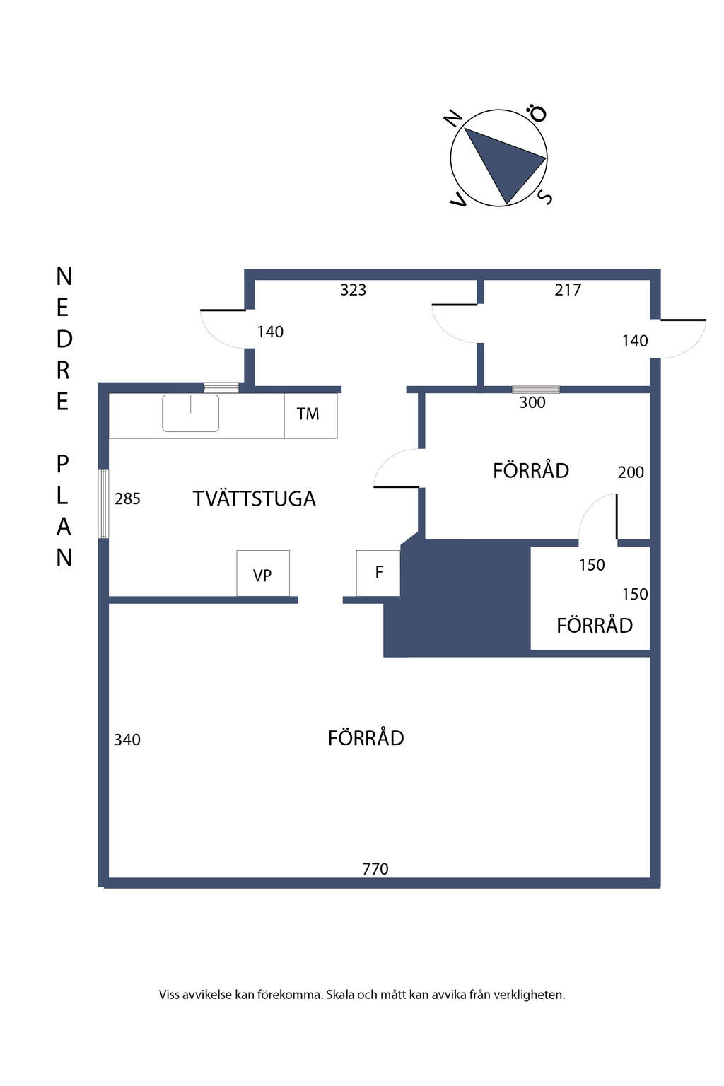 Planlösning, nedre plan