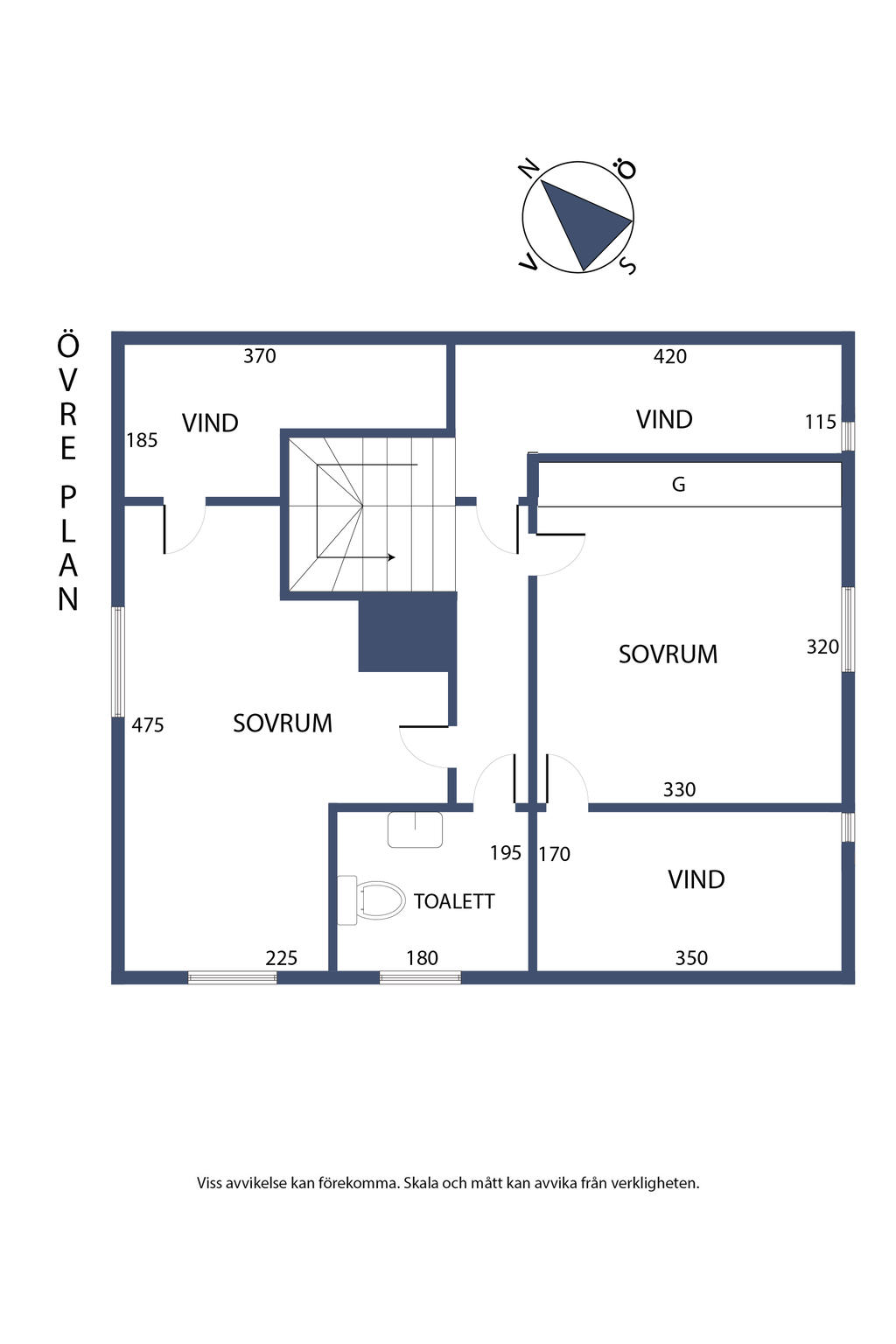 Planlösning, övre plan