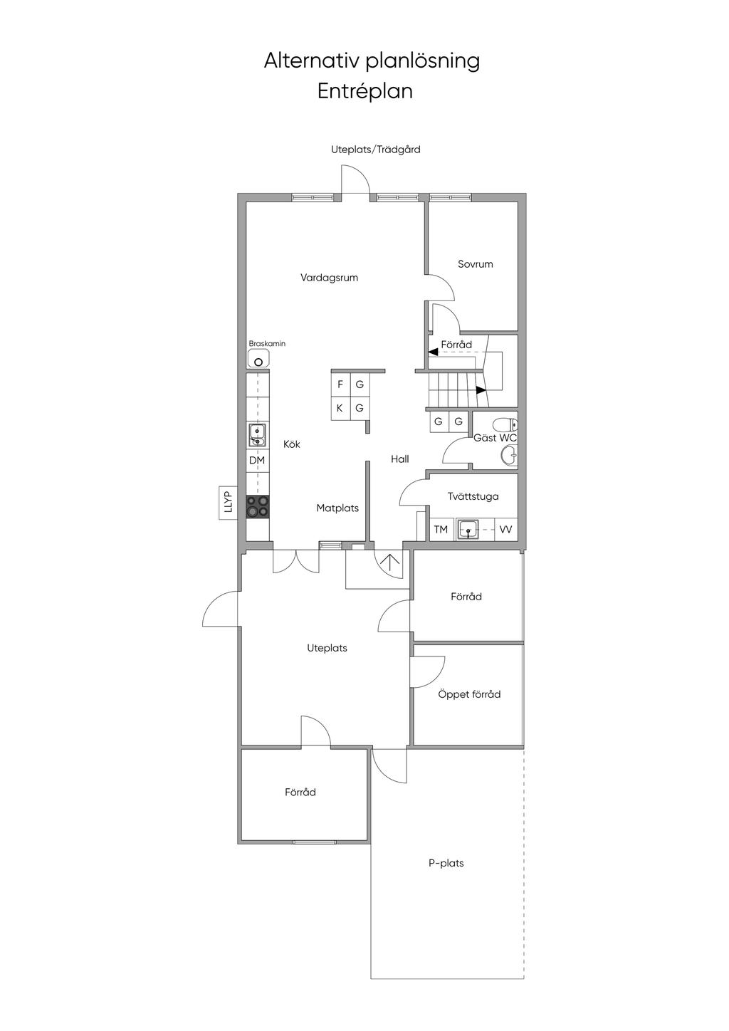 Alternativ Planskiss, Entréplan 2D