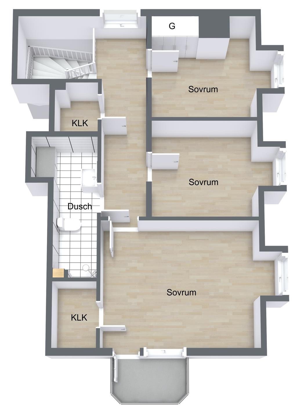Planlösning övre plan