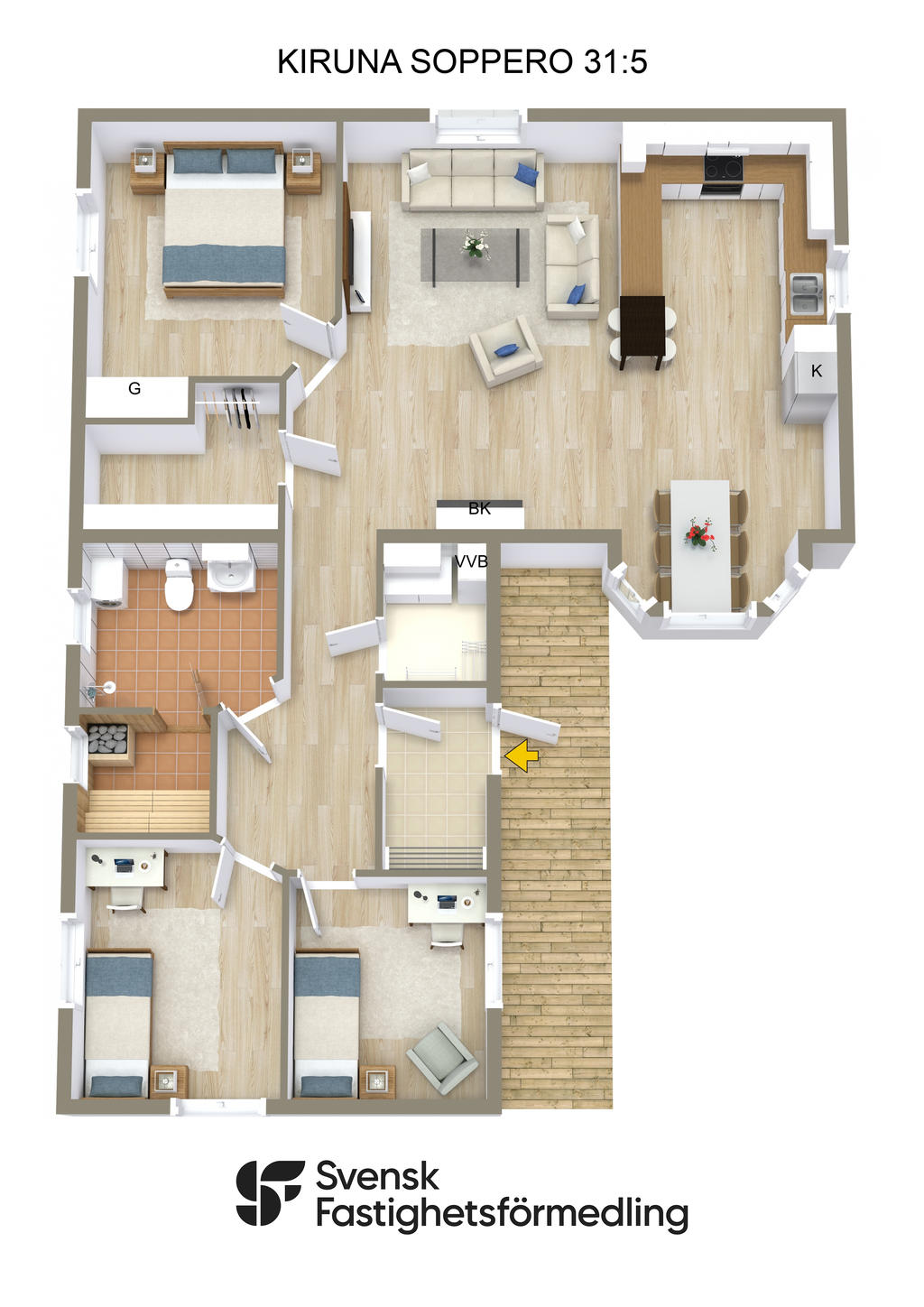 Möblerad planlösning