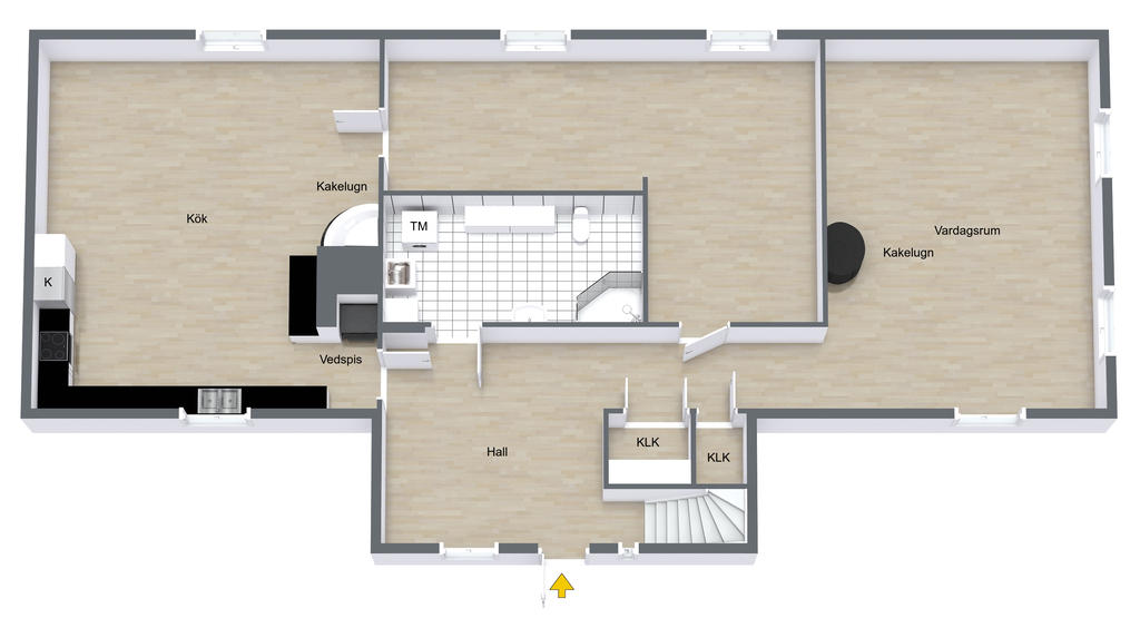 Planlösning nedre plan