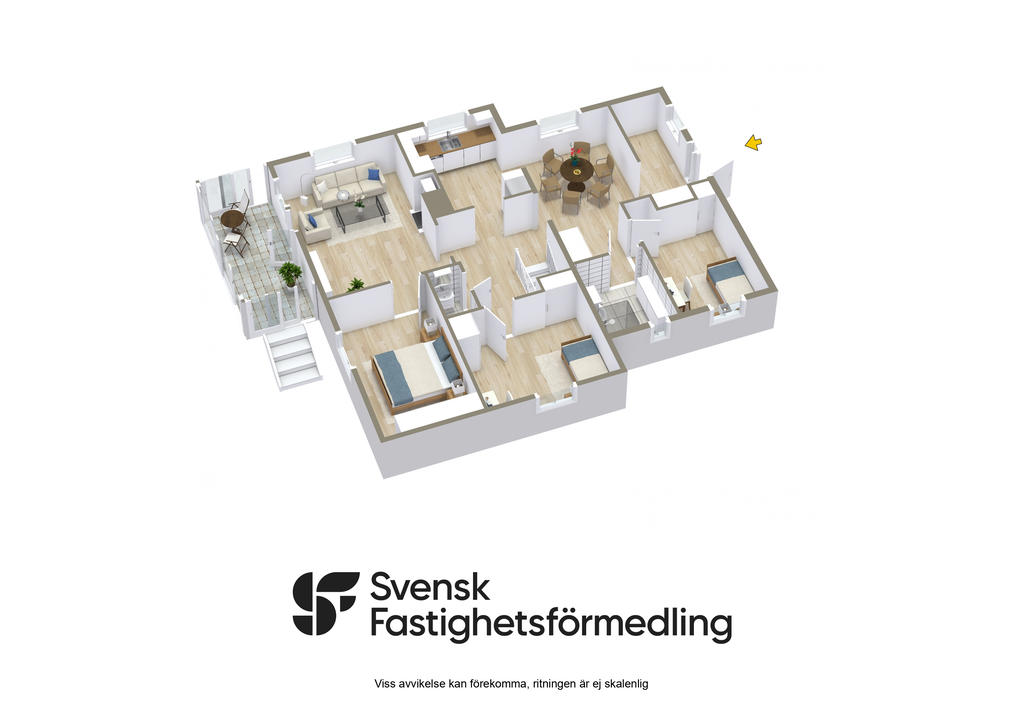 Planritning entréplan 3D