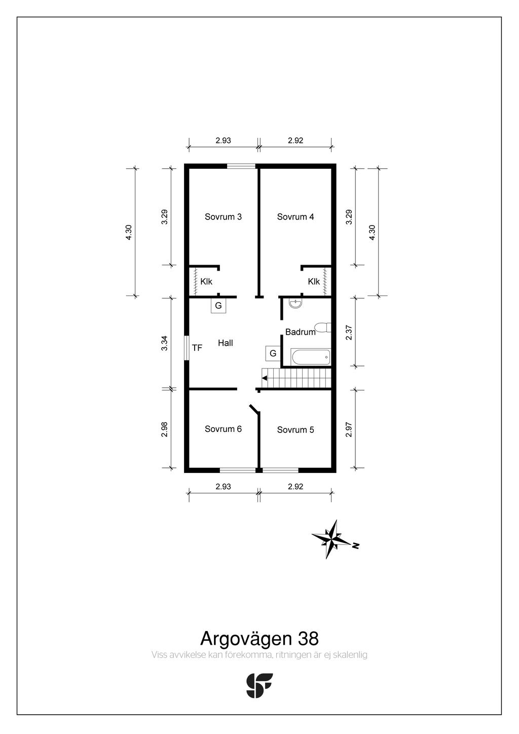 Planritning övervåning