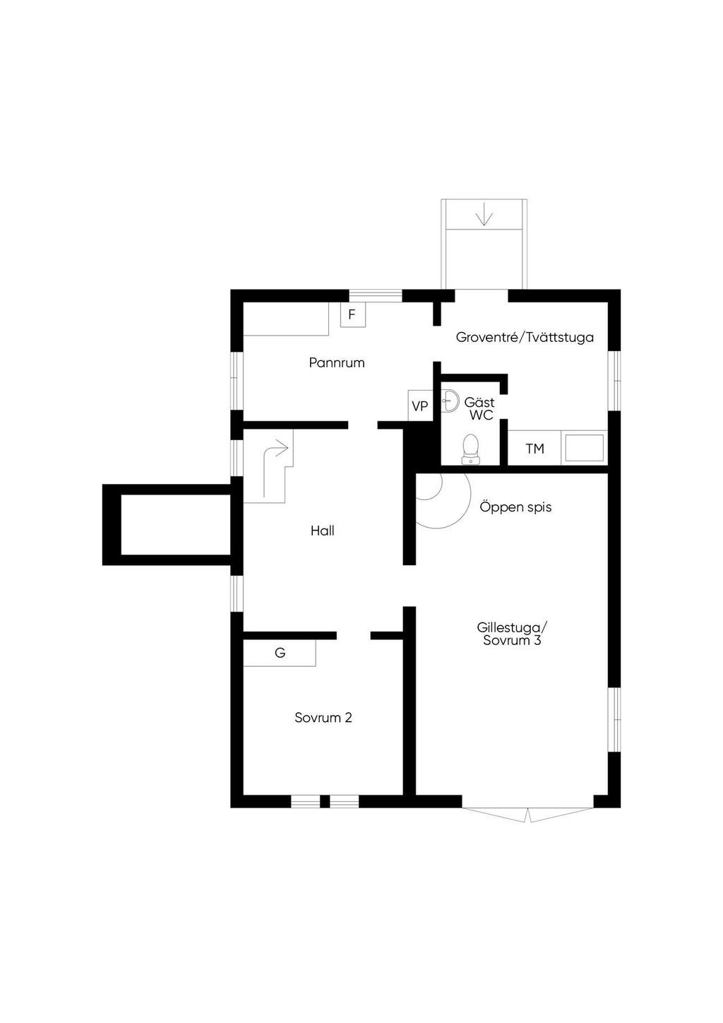 Planlösning souterrängplan
