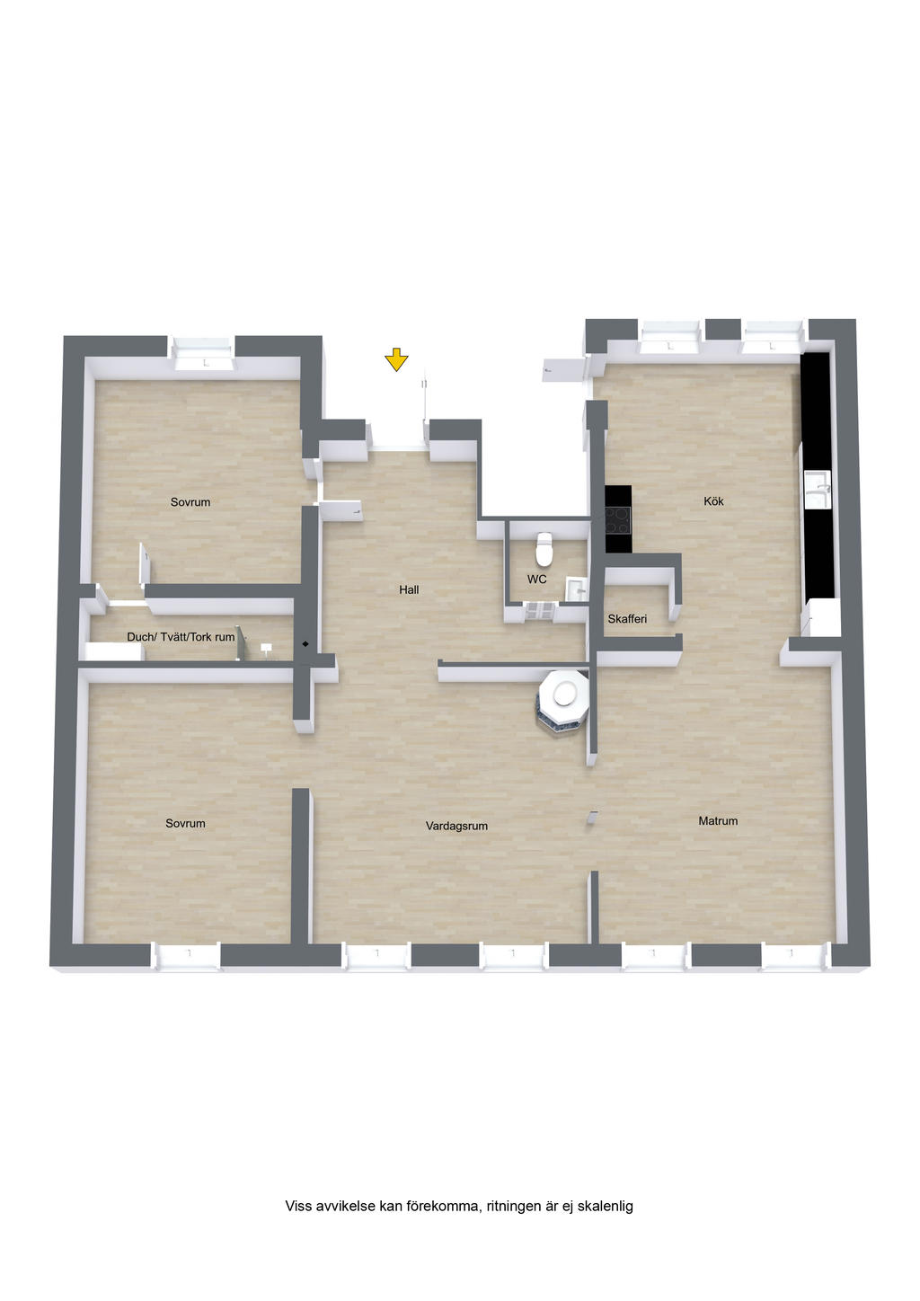 Planritningen kan skilja sig lite från verkligheten! 